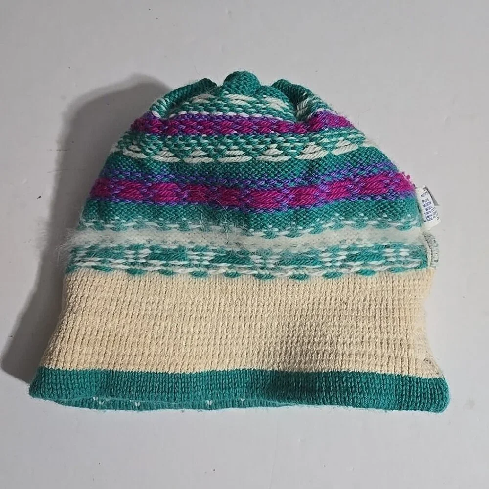 VTG Murray Merkley Tassel Beanie Pure Virgin Wool Knit Ski Winter Hat Fuzzy